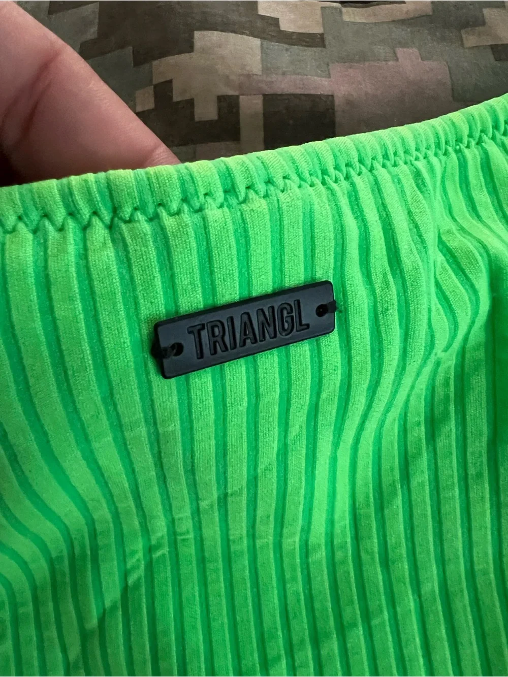 Triangl Bright Green Ribbed Bikini Bottom